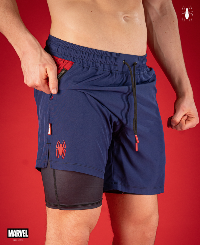 SPIDER-MAN Performance Lined Shorts 7" - Carnage Blue