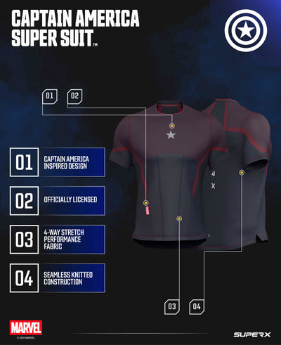 Captain America Super Suit™ Compression Short Sleeve